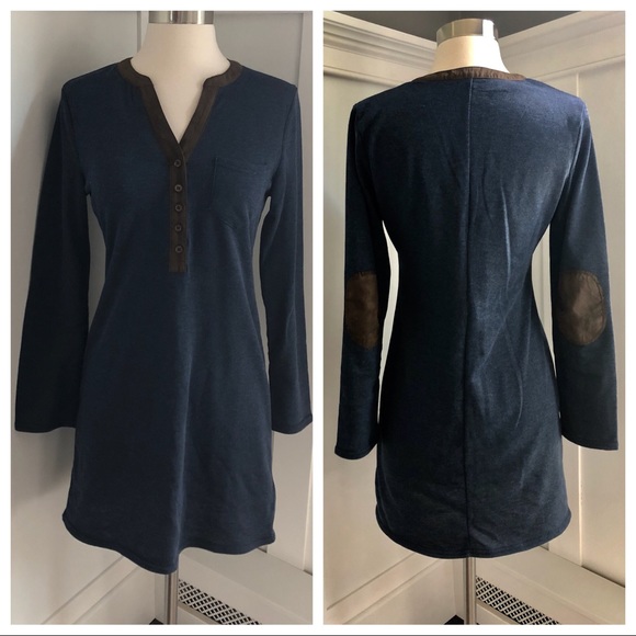 Ya Los Angeles Dresses & Skirts - YA Los Angeles Navy Dress Tunic with Suede Detail
